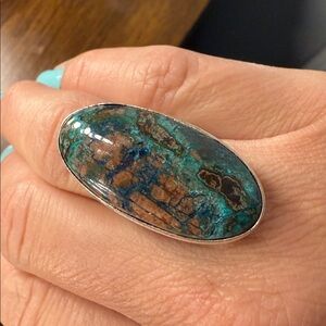 Chrysocolla sterling silver ring size 7